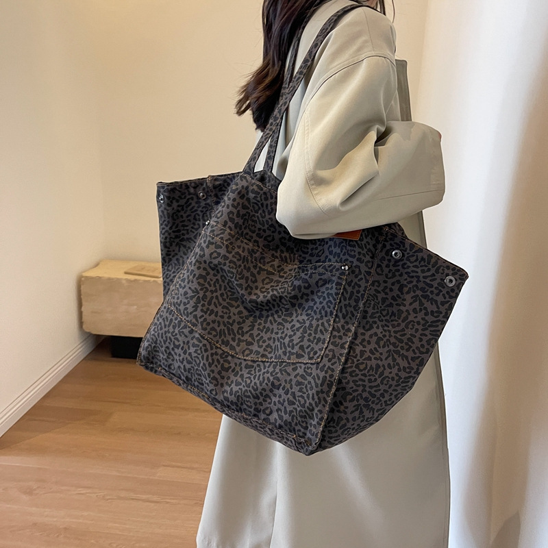 Women'S Vegan Bags - Bolsa Tote com Estampa de Leopardo,