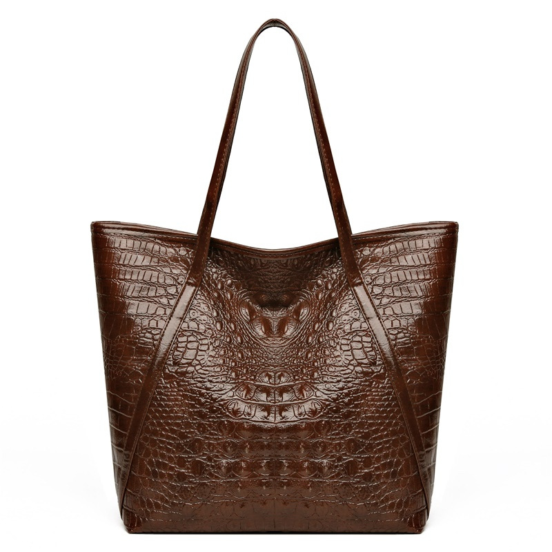 Women'S Vegan Bags - Simples versátil crocodilo impressão sacola grande