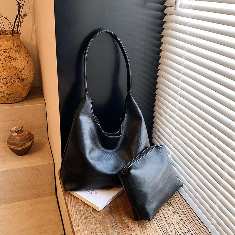 Women'S Vegan Bags - Bolsa de Ombro Grande Simples Retro