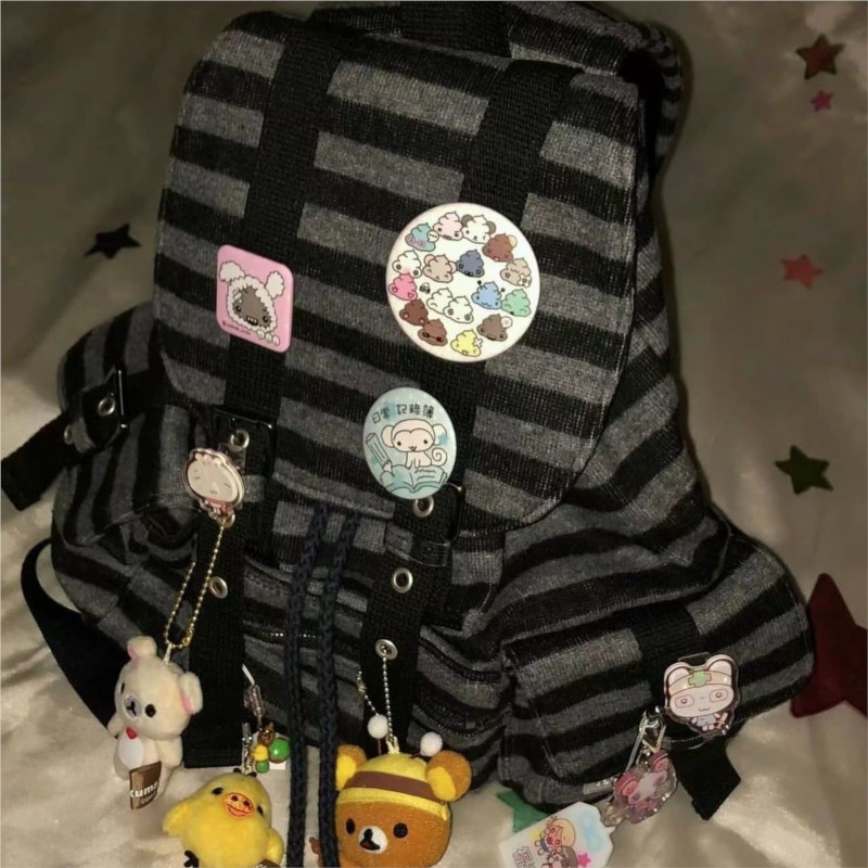 Women'S Vegan Bags - Harajuku vintage mochila feminina único bloco