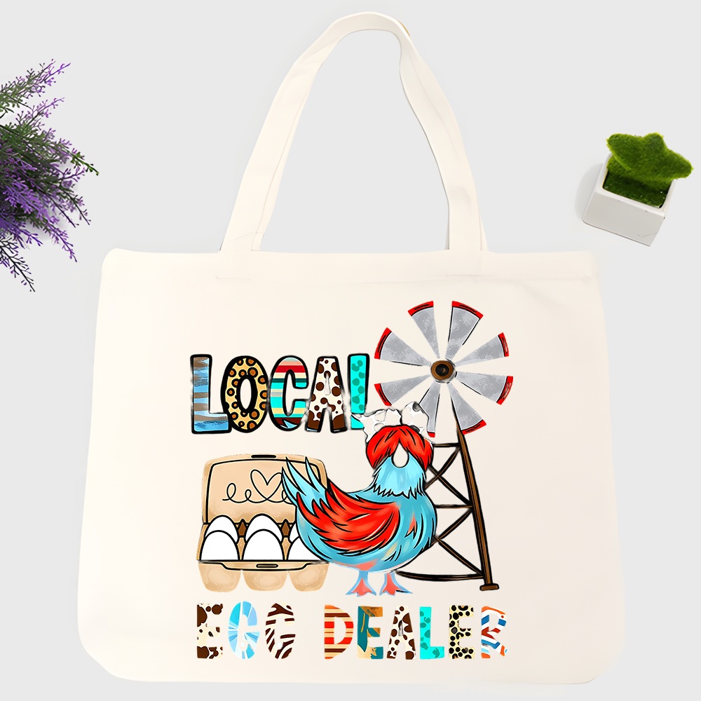 Women Bags Farmers - Sacola de lona com estampa de
