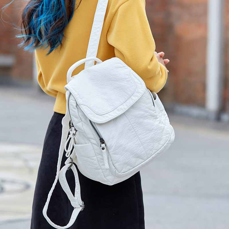 Mochila de couro branca lavada - Women Bags White avaliação e preço