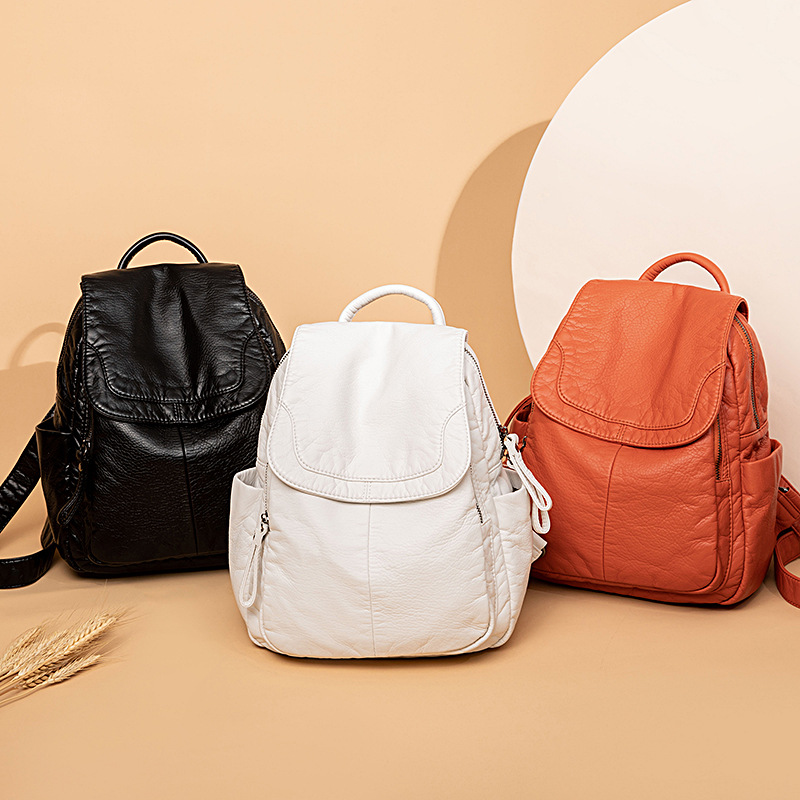 Mochila de couro branca lavada - Women Bags White avaliação e preço